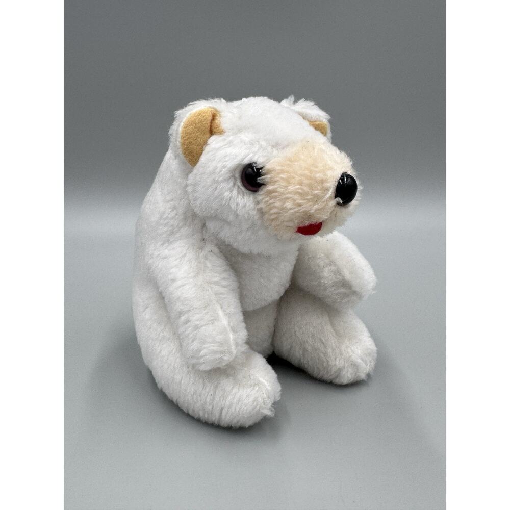 Vintage BJ Toy Co White Sitting Polar Bear Plush Small 5” Stuffed Animal